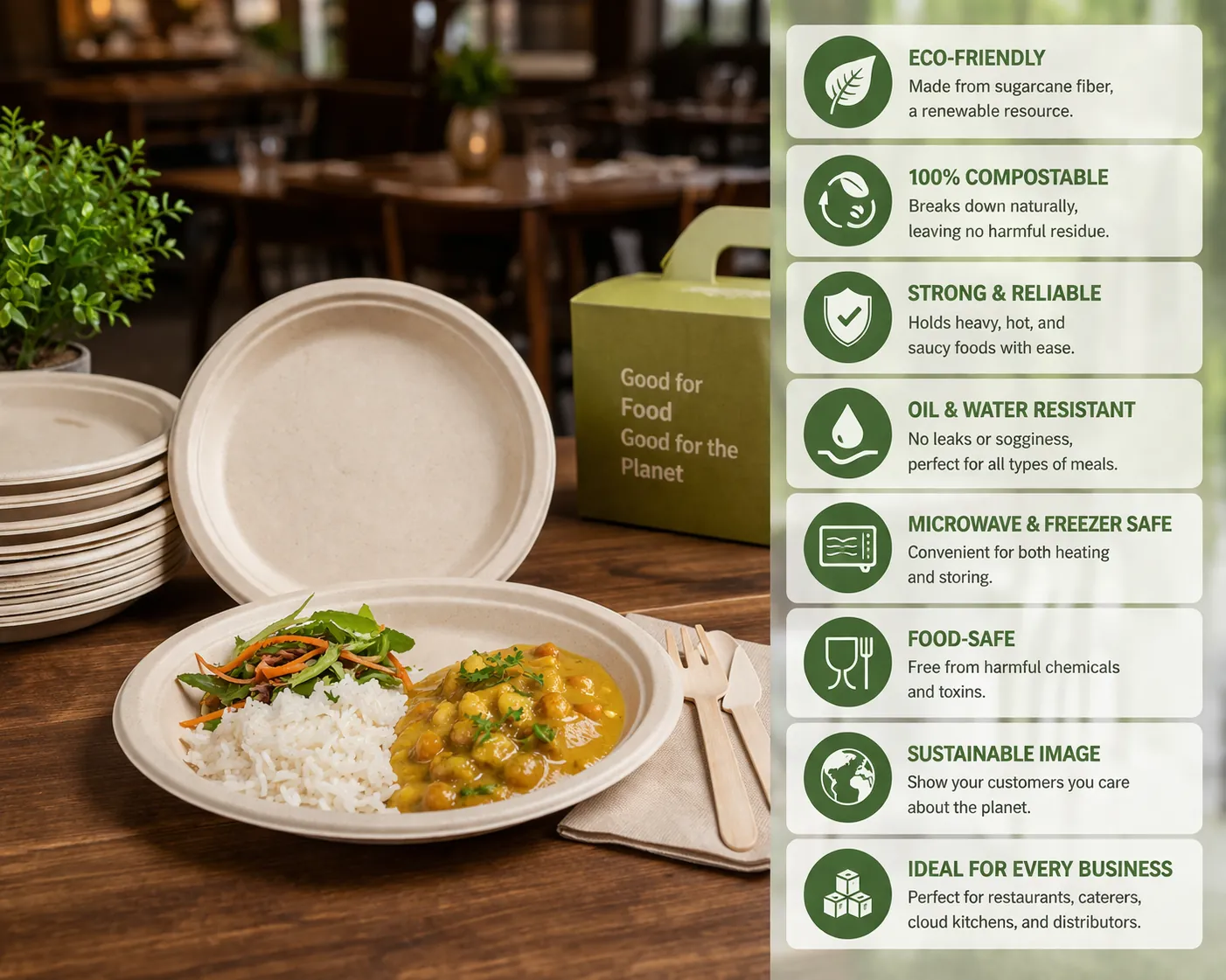 Benefits of Sugarcane Bagasse Plates for Restaurants, Caterers, and Distributors