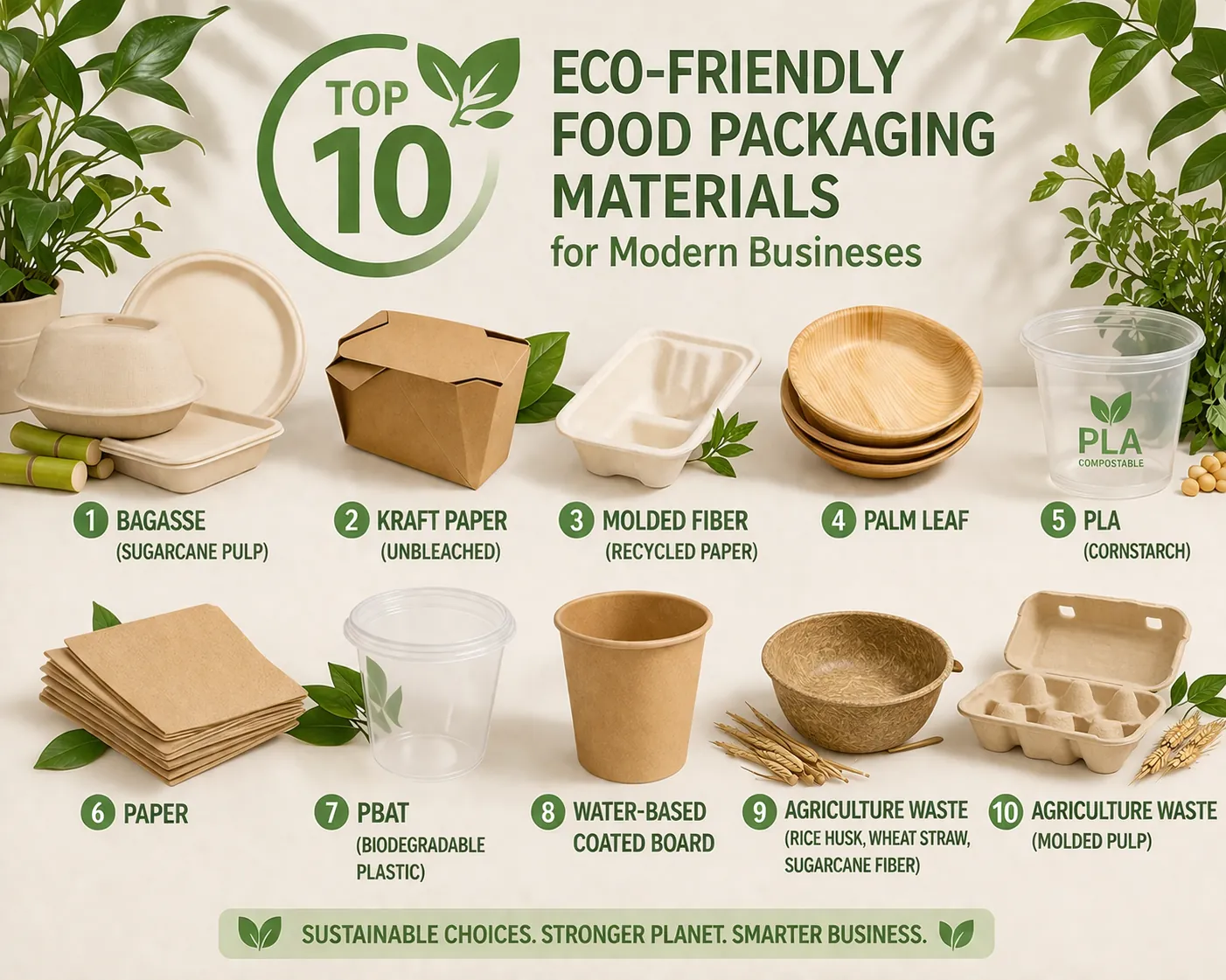 Top 10 Eco‑Friendly Food Packaging Materials for Modern Businesses